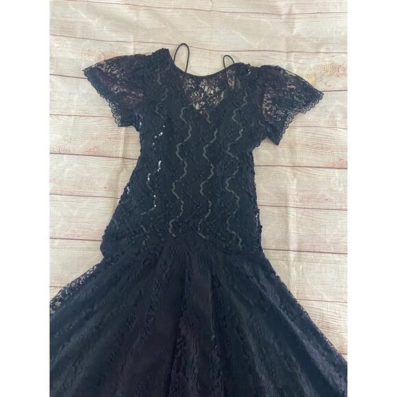 Vintage HW Collections Drop Waist Sequin Mermaid Style Cocktail Dress - 11-12 - Picture 4 of 14